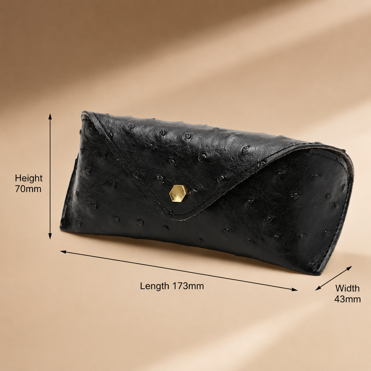 Black Elegance Case – Étui à lunettes noir texturé