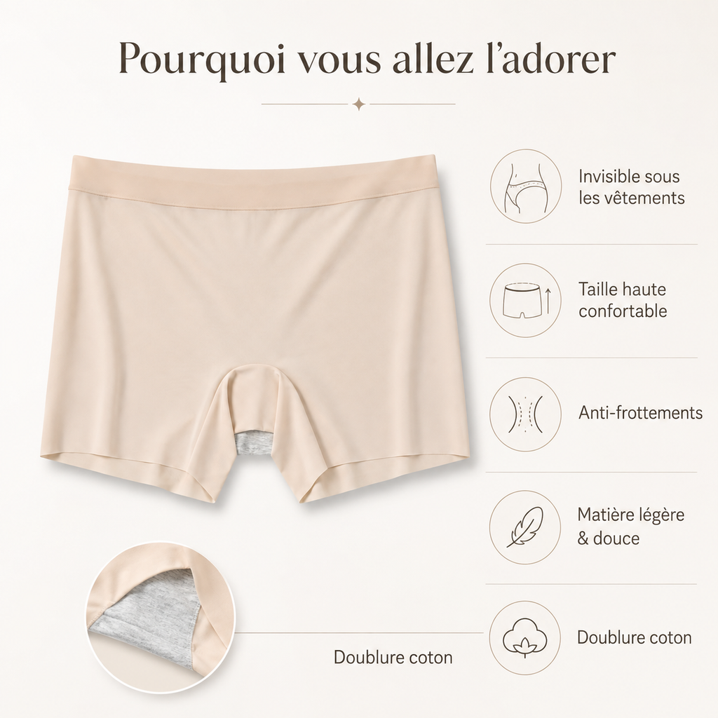 Shorty anti-frottements invisible taille haute ELYZOR