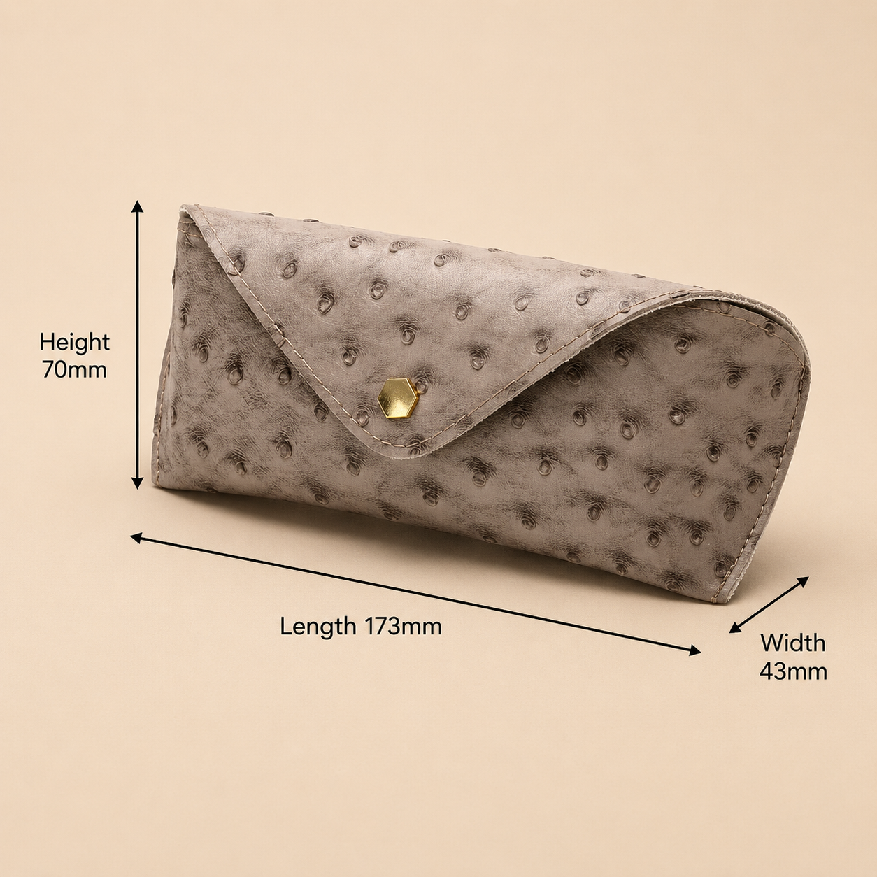 Taupe Elegance Case – Étui à lunettes texturé