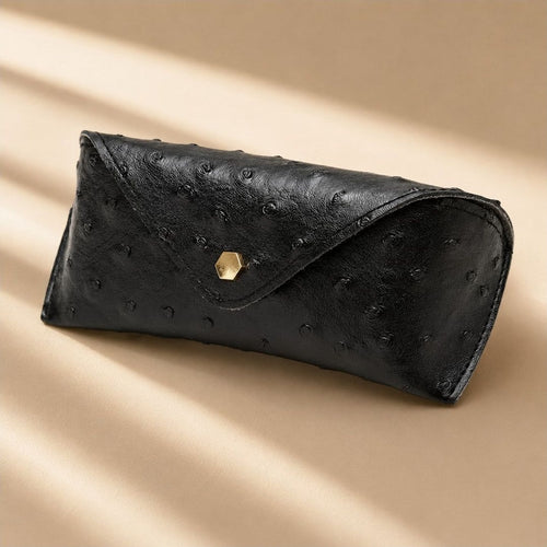 Black Elegance Case – Étui à lunettes noir texturé