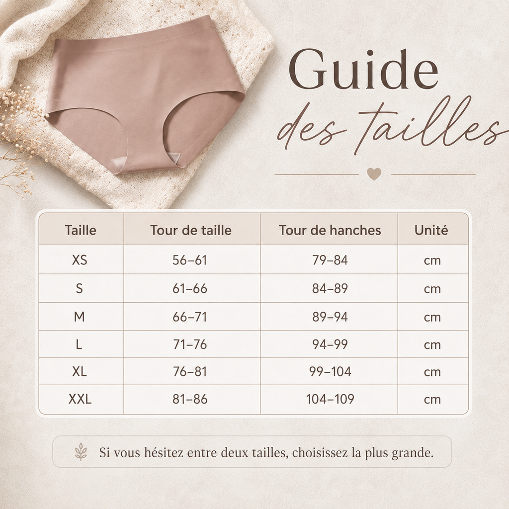 Lot de 2 culottes invisibles taille haute