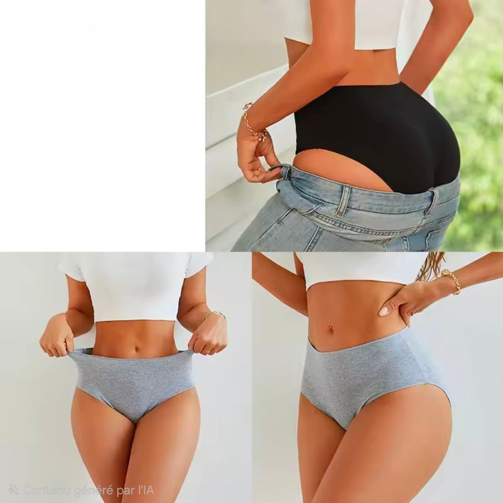 Lot de 4 culottes confort en coton stretch ELYZOR