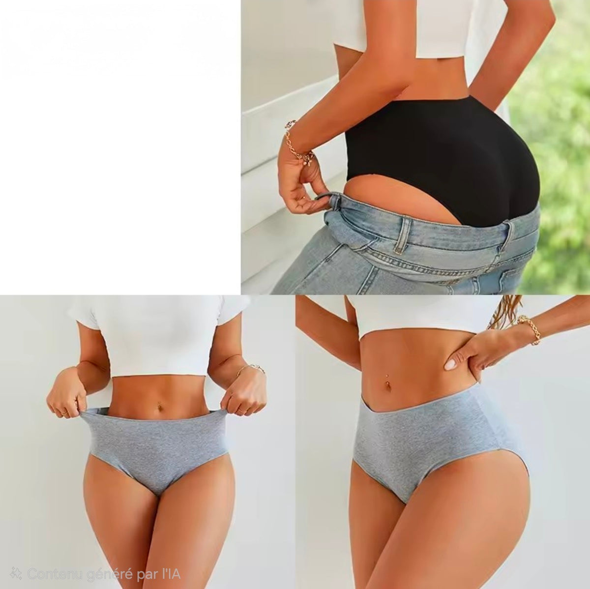Lot de 4 culottes confort en coton stretch ELYZOR
